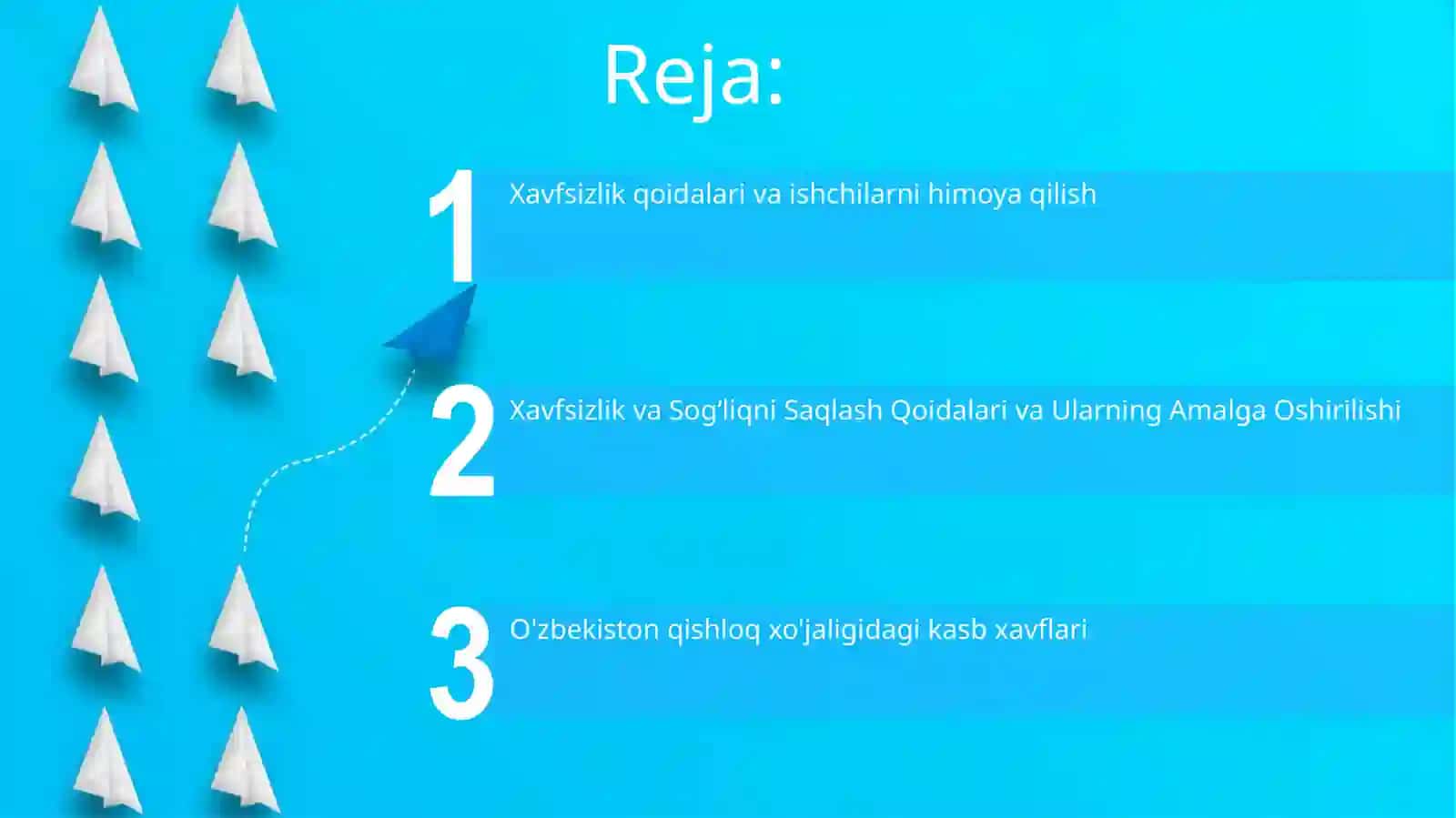Xavfsizlik va Sogʻliqni Saqlash Qoidalari 2