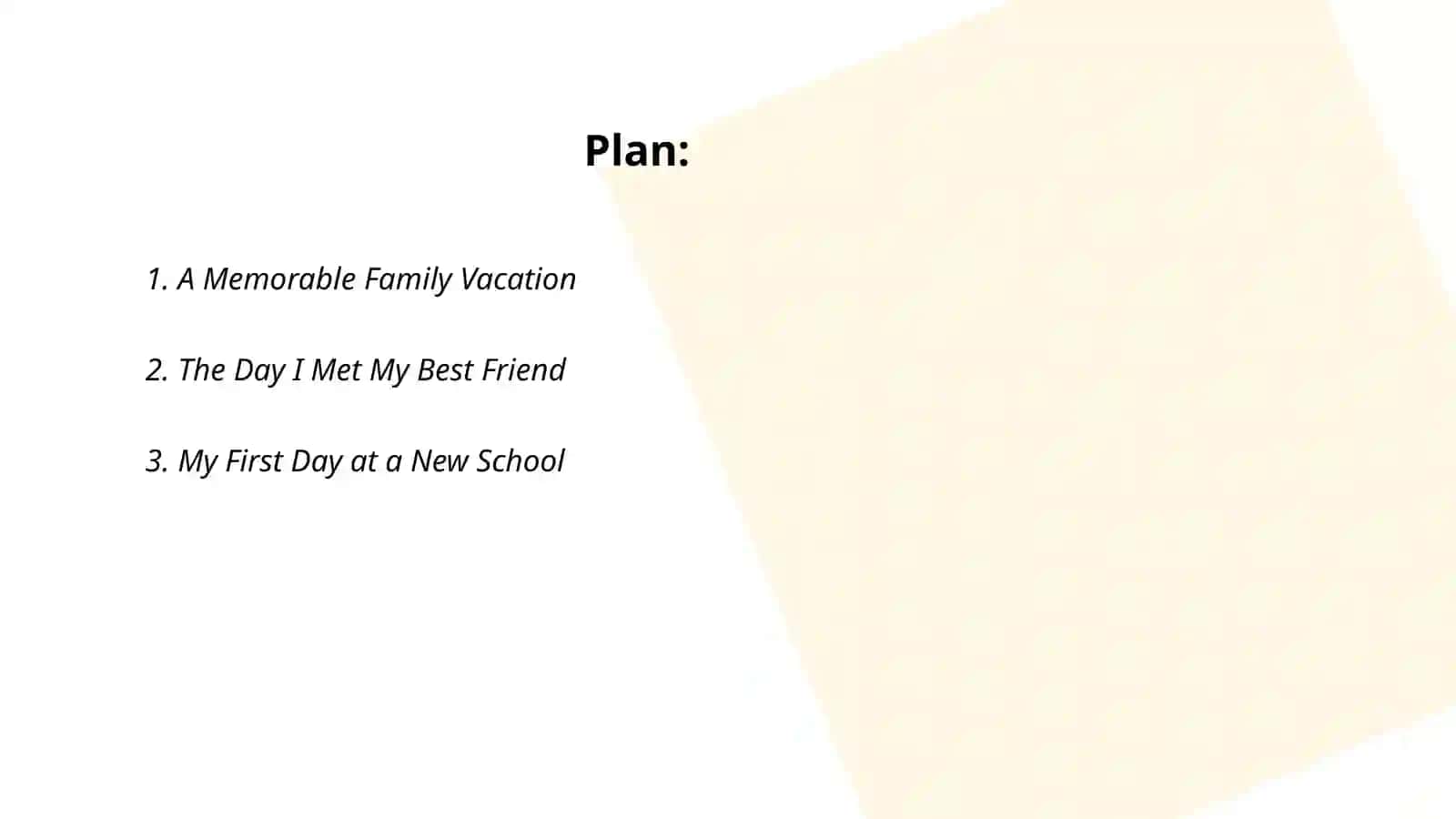 Developing paragraphs:Narration 2