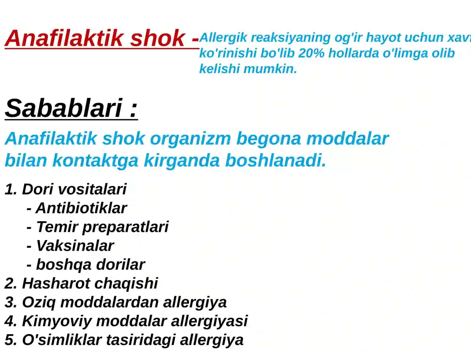 Allergik Reaksiyalar - Anafilaktik shok 2