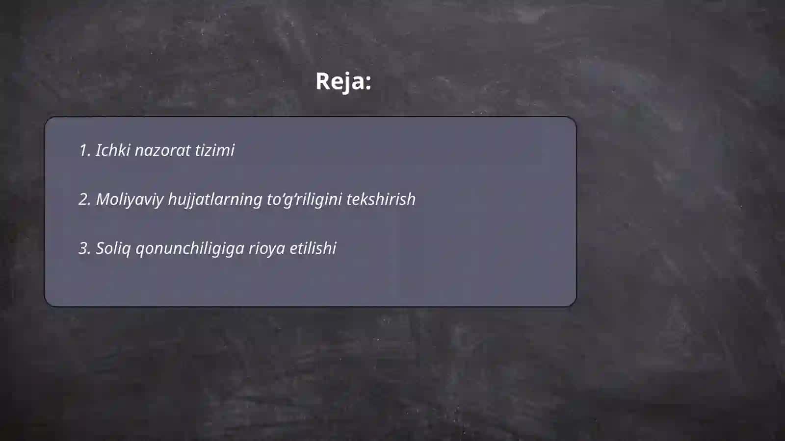 Ichki nazorat tizimi 2