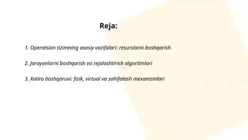 Operatsion tizimlar 2