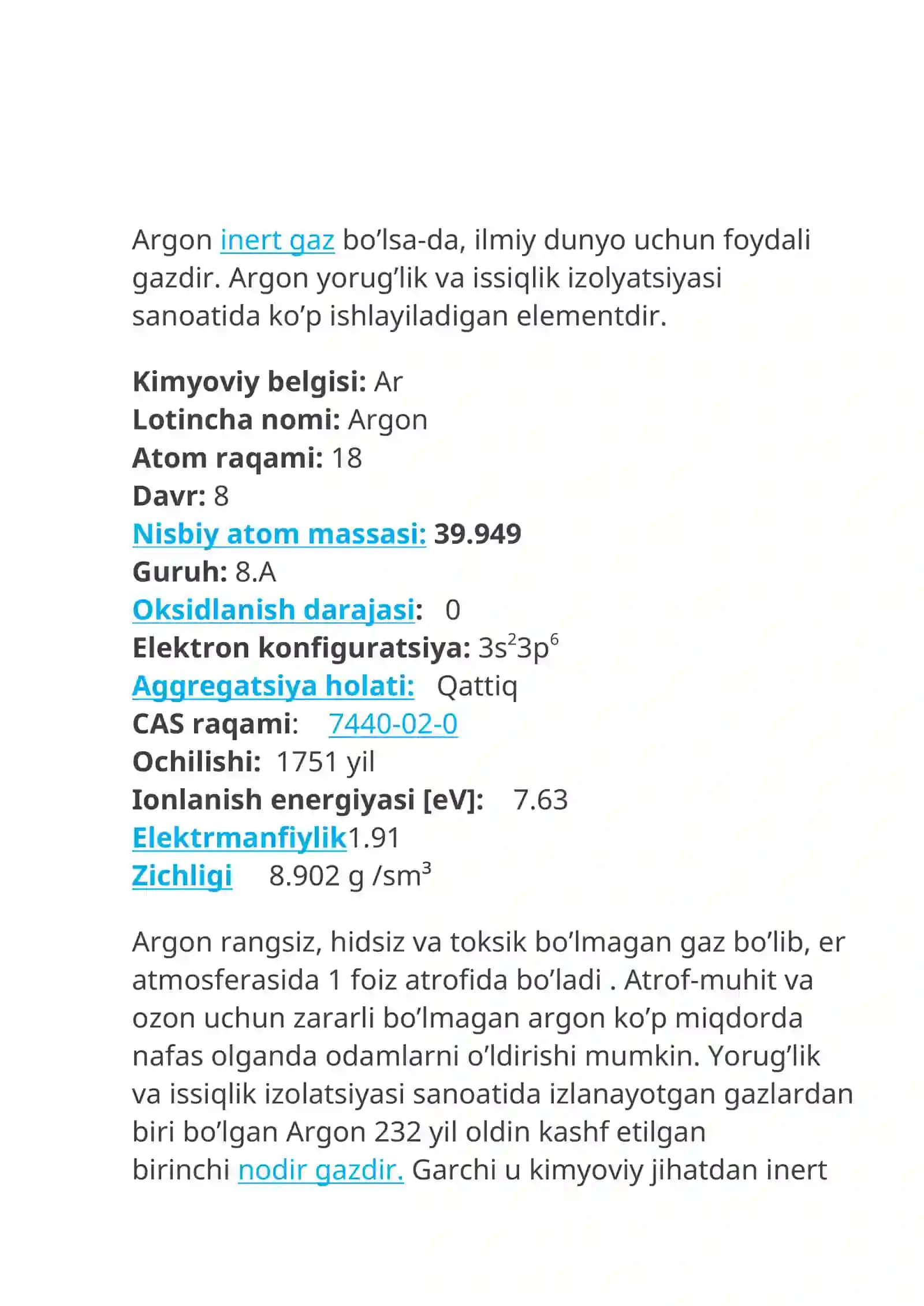 Argon elementi 2