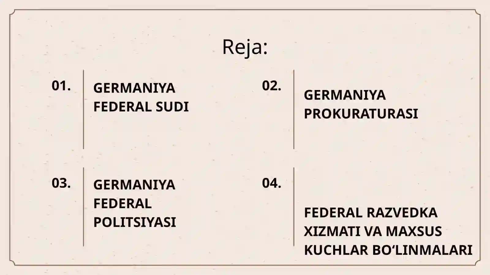 Germaniya Federativ Respublikasining huquqni muhofaza qiluvchi organlari 2