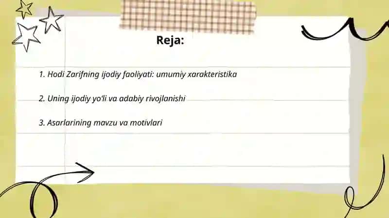 Hodi Zarif ijodiy faoliyati 2
