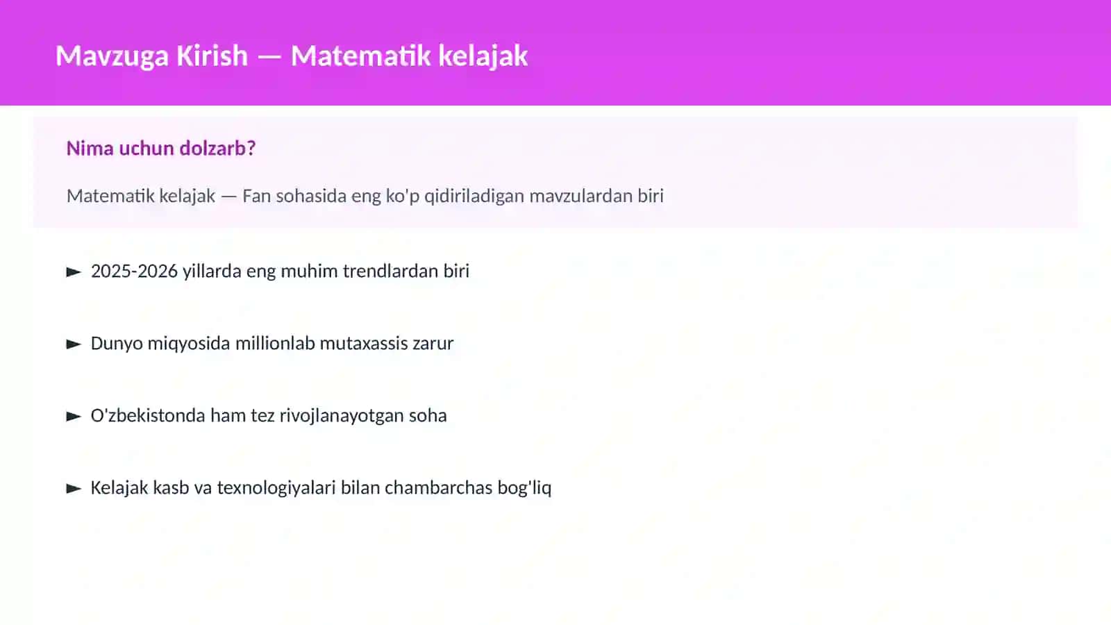 Matematik kelajak 2