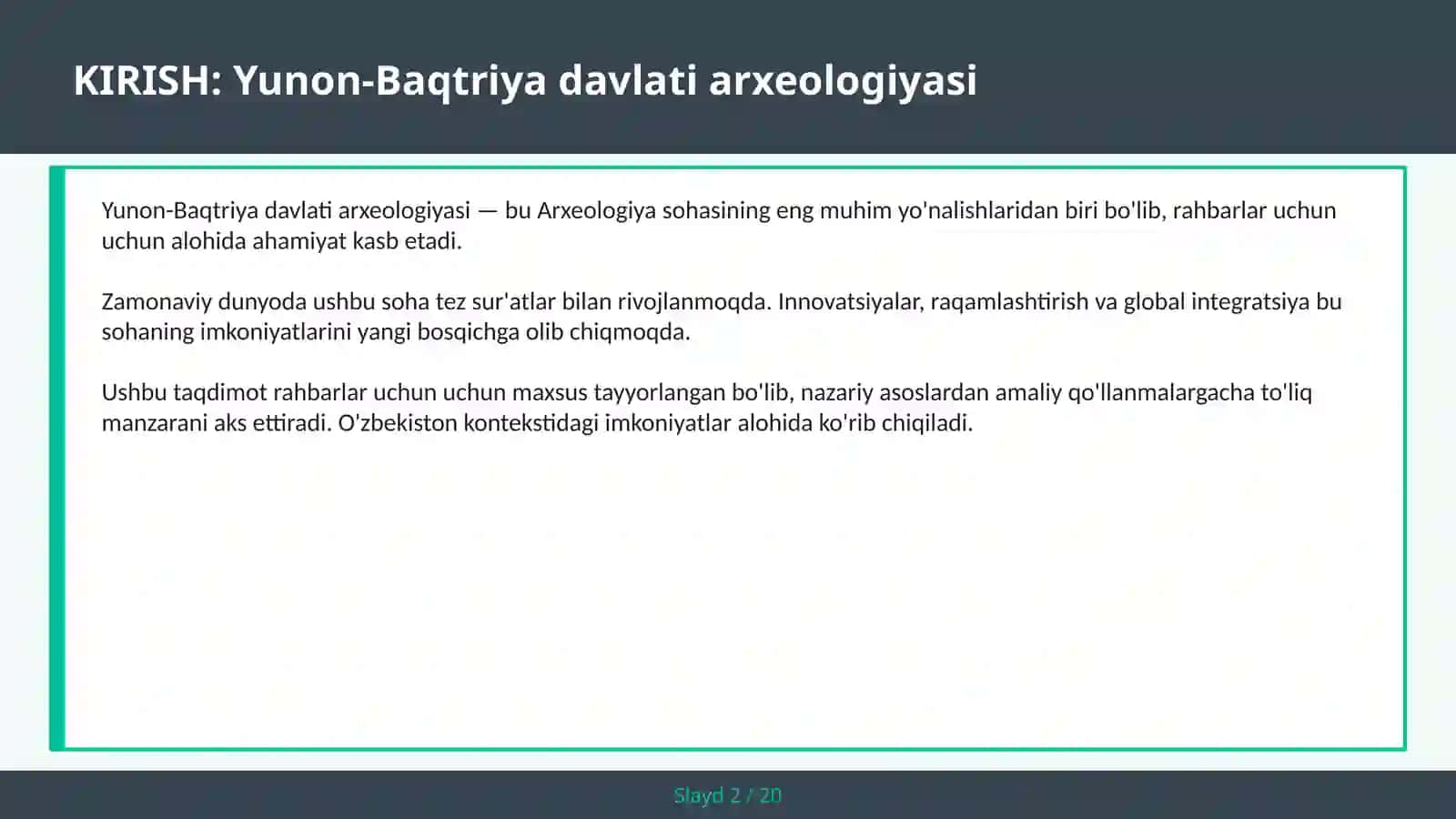 Yunon-Baqtriya davlati arxeologiyasi 2