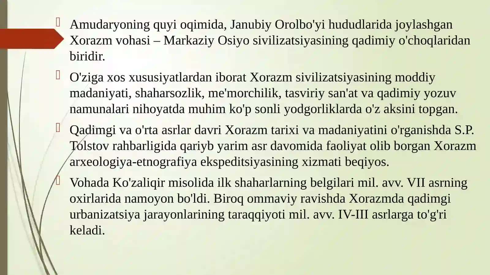 Kirish. Xorazm tarixi 2