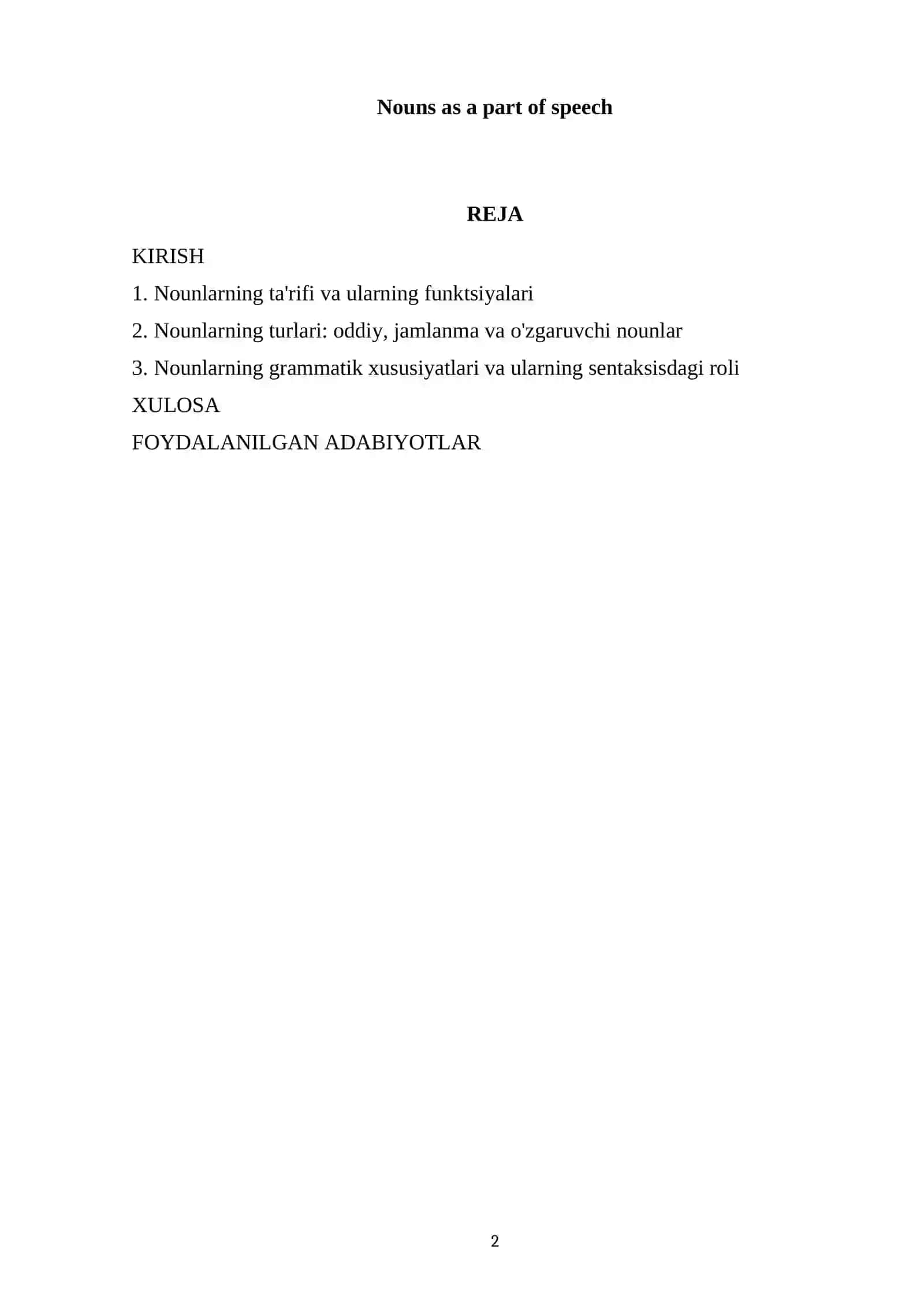 Nouns as a part of speech 2