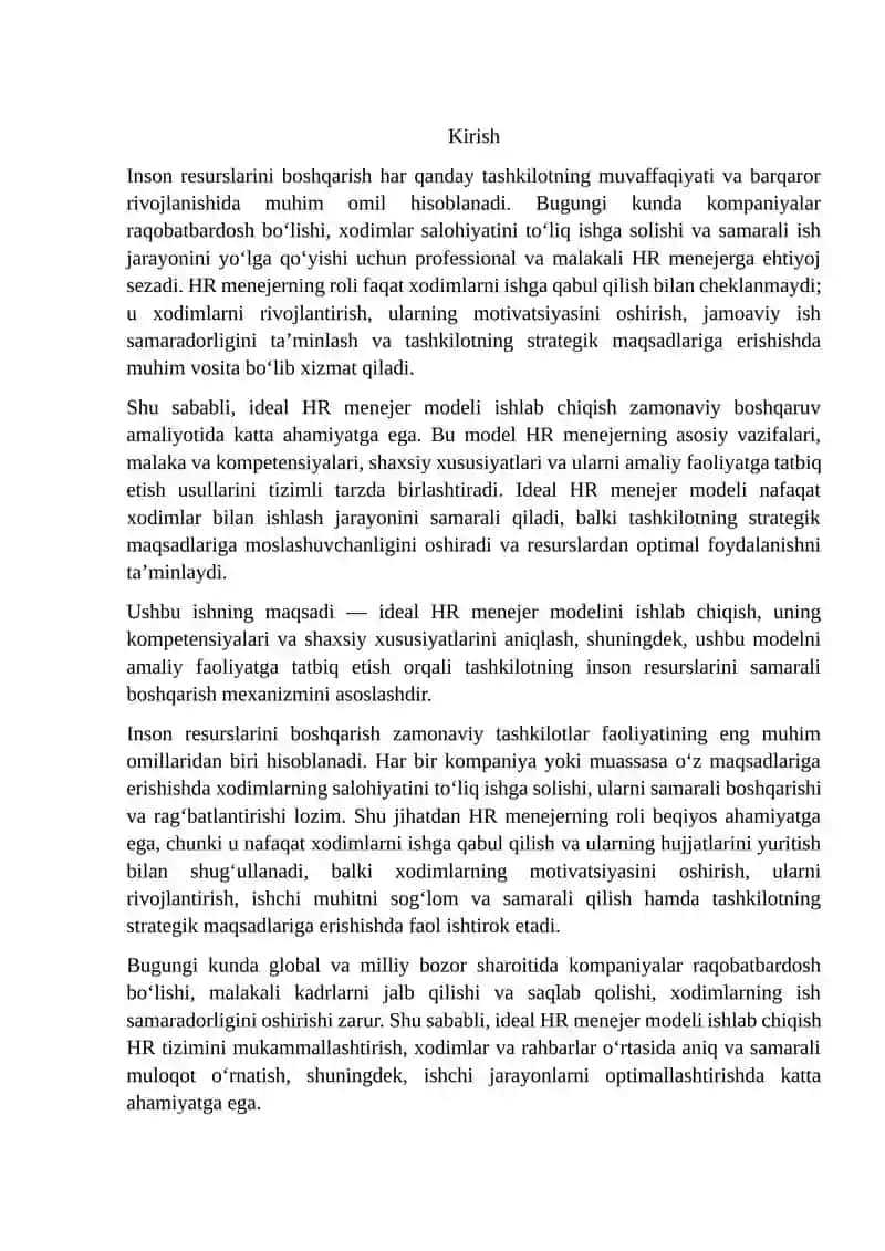 Ideal HR menejer modeli 2