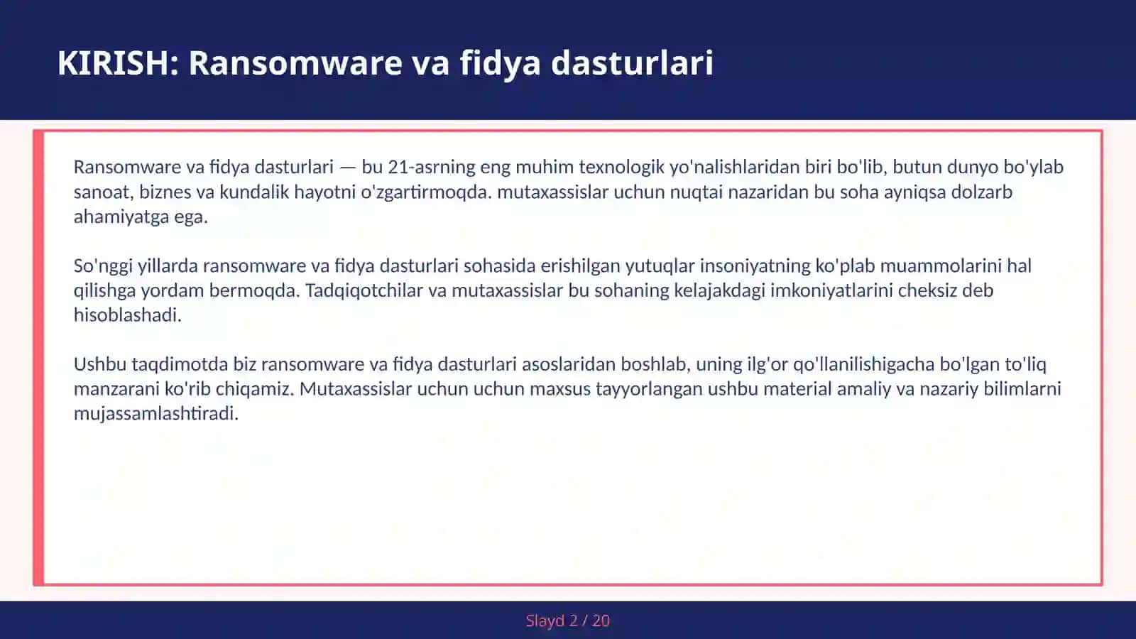 Ransomware va fidya dasturlari 2