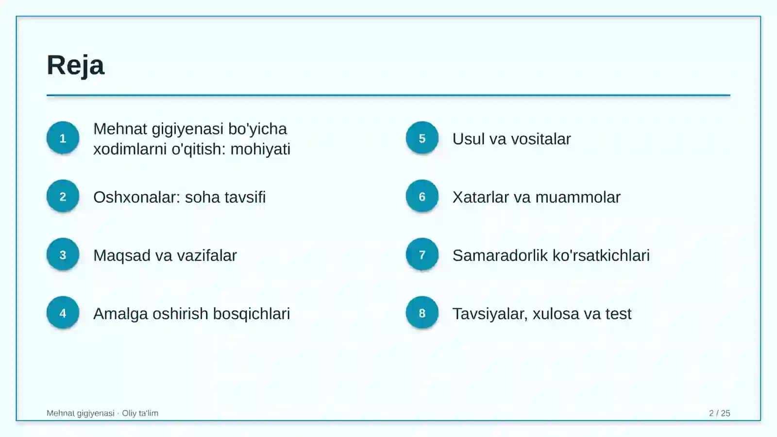 oshxonalarda mehnat gigiyenasi bo'yicha xodimlarni o'qitish 1027 2