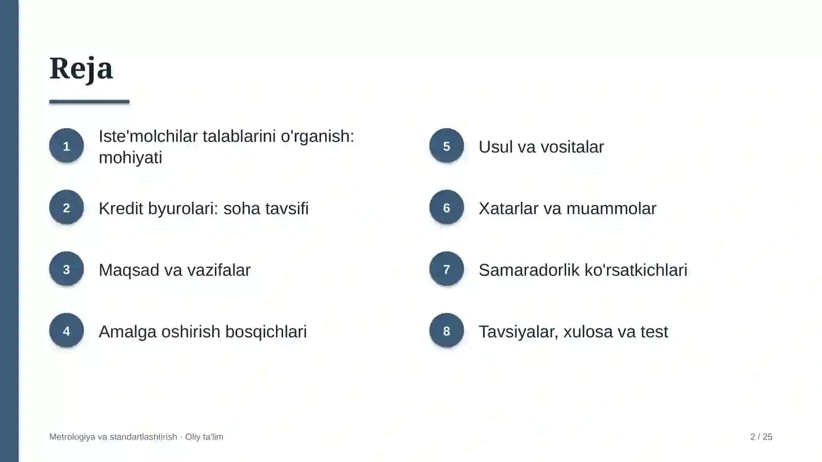 Kredit byurolarida iste'molchilar talablarini o'rganish 2