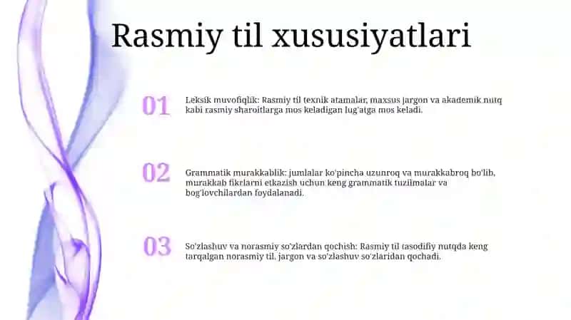 Rasmiy Uslubda So'Z Tanlash 2