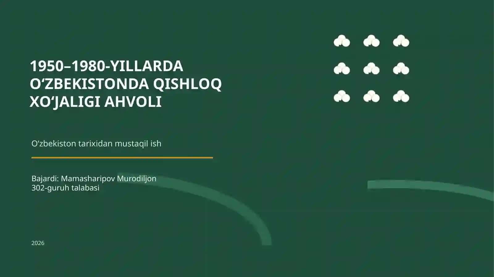O‘ZBEKISTONDA QISHLOQ XO‘JALIGI AHVOLI 2