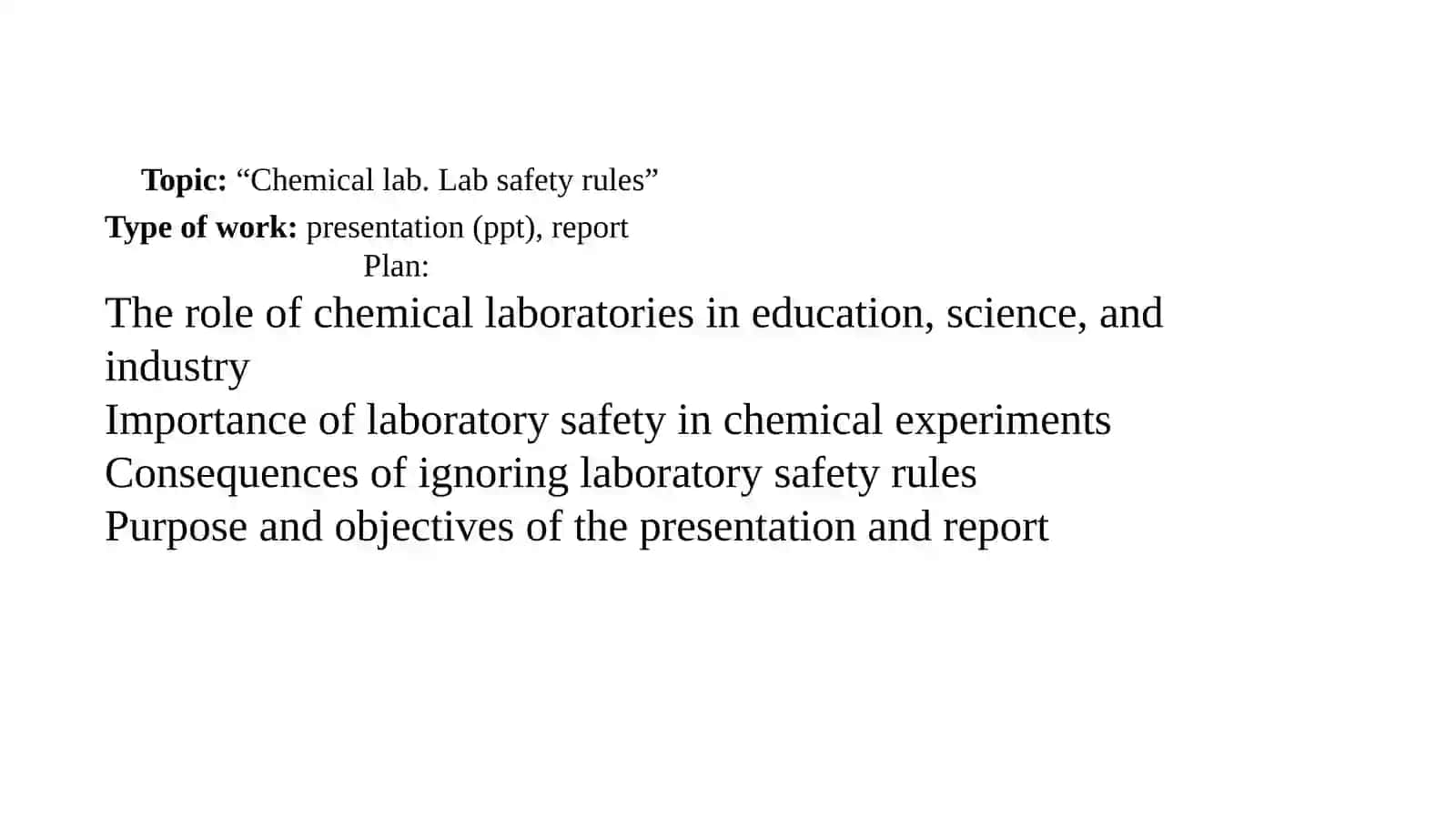 Chemical lab. Lab safety rules 2