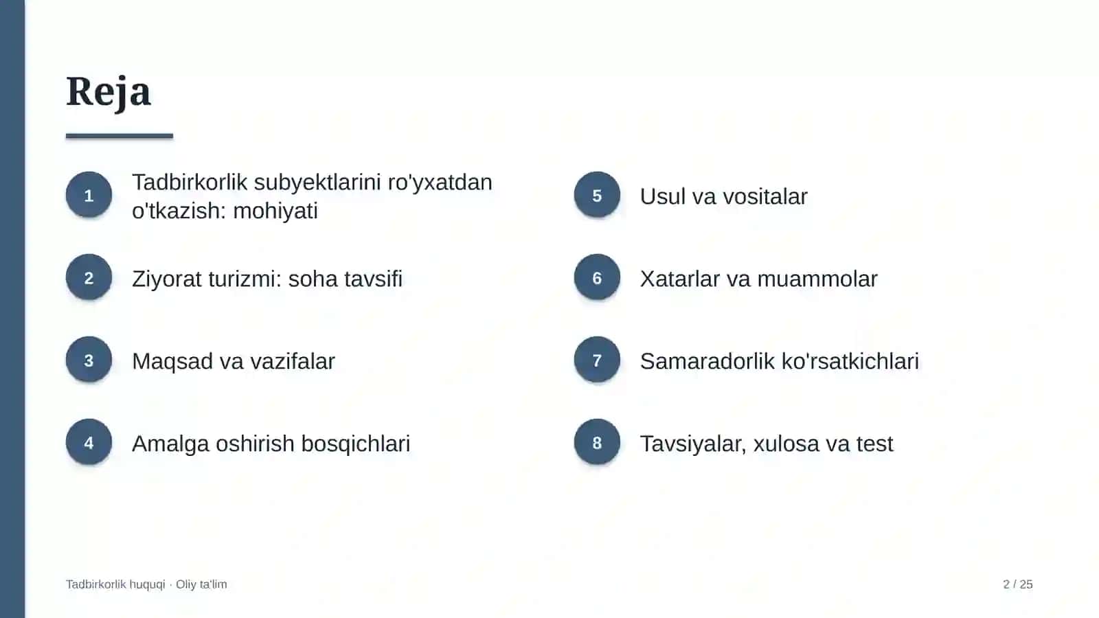 Ziyorat turizmida tadbirkorlik subyektlarini davlat ro'yxatidan o'tkazish 2