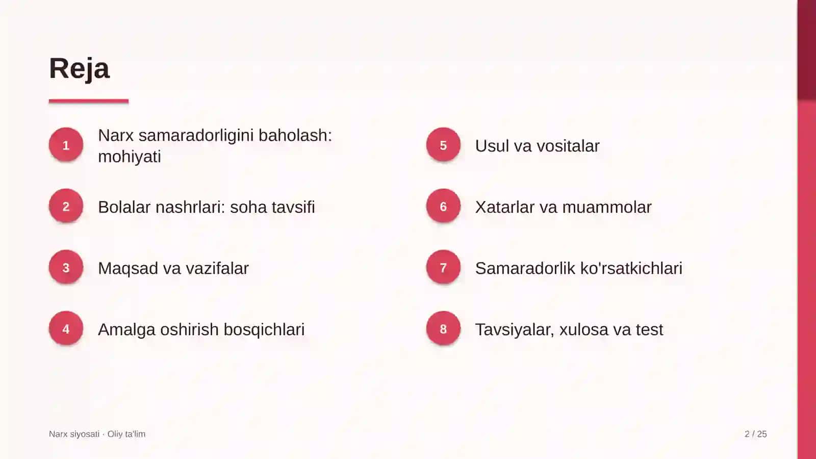 Bolalar nashrlarida narx samaradorligini baholash 2