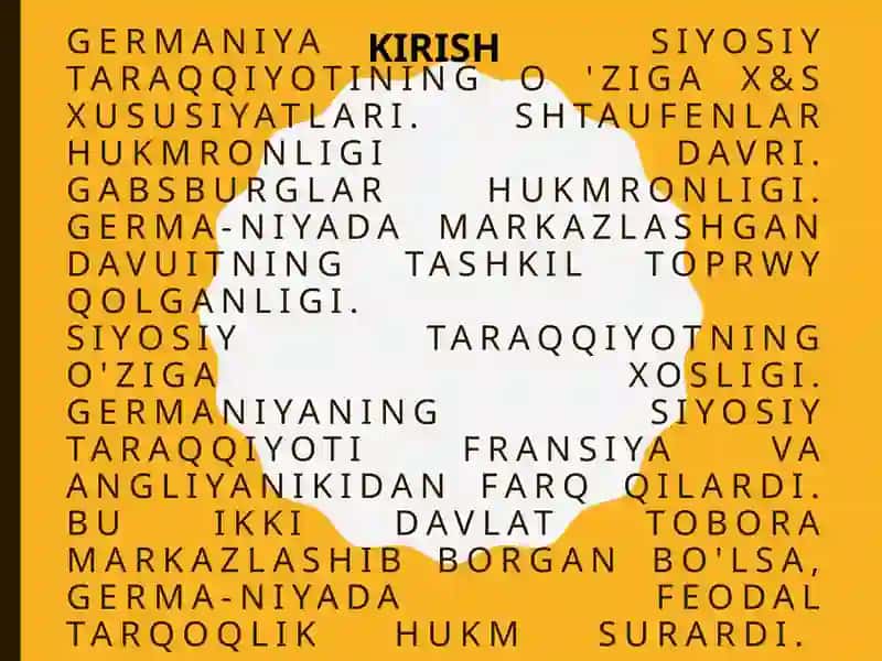 XI-XV ASRLARDA GERMANIYA 2