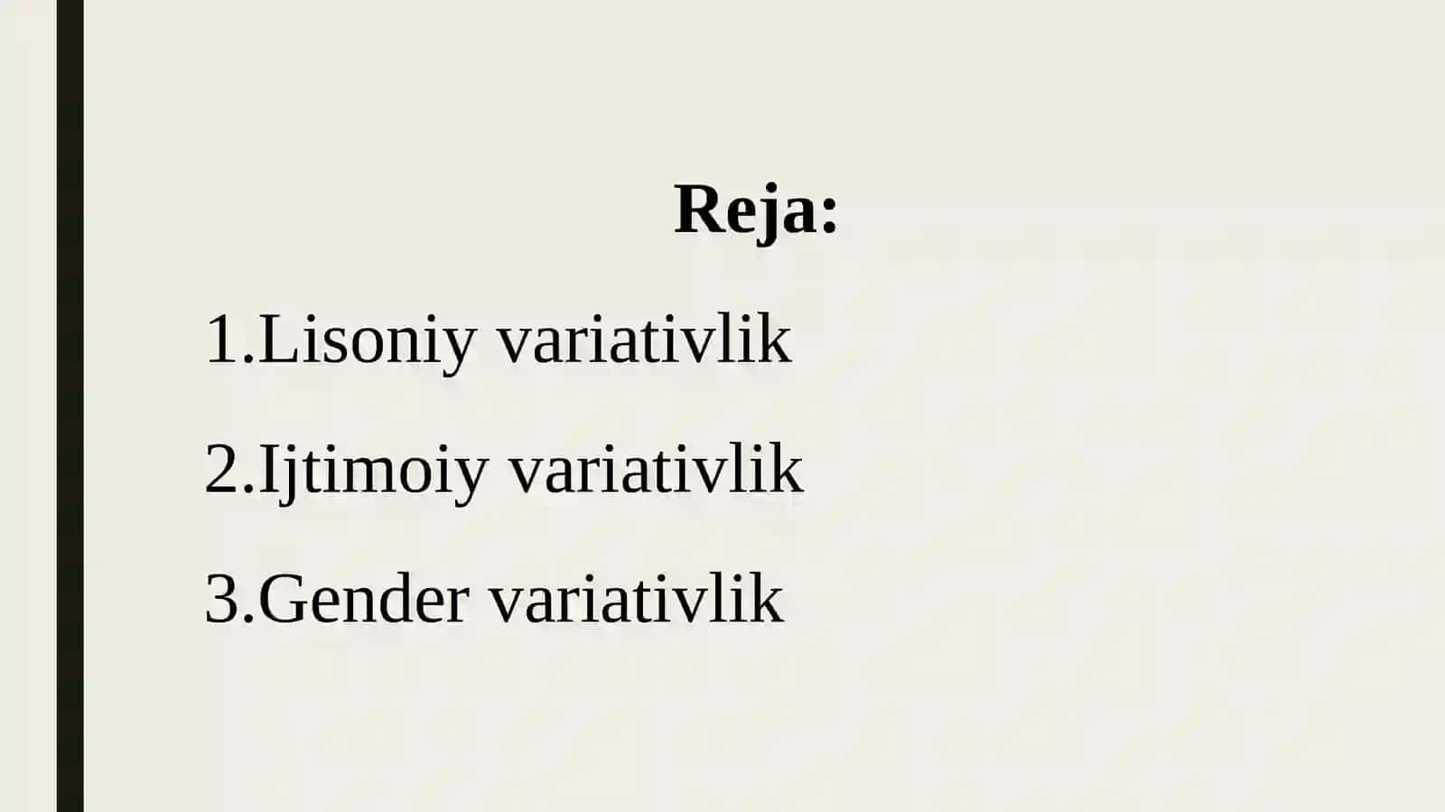Variativlik turlari 2