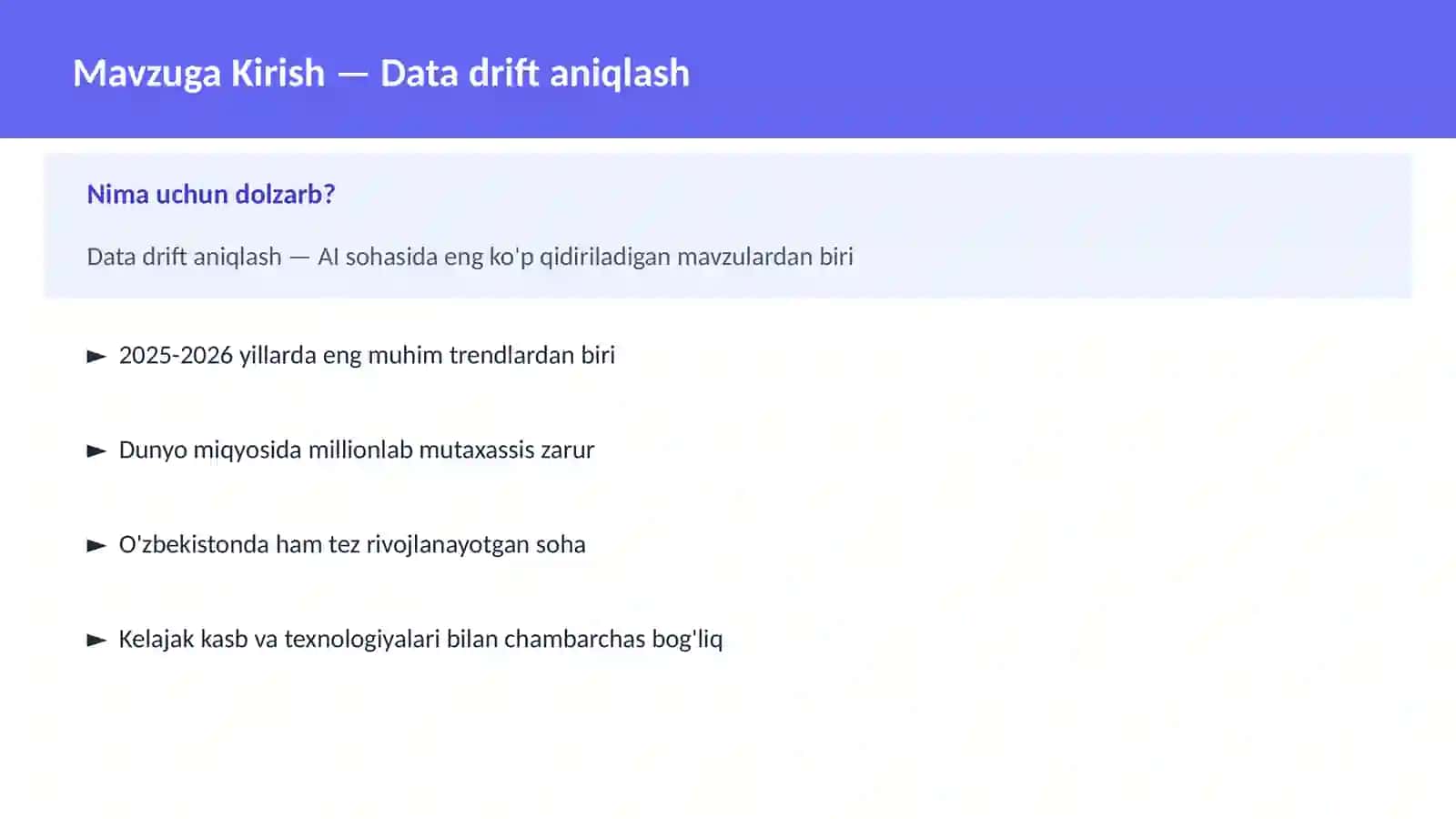 Data drift aniqlash 2