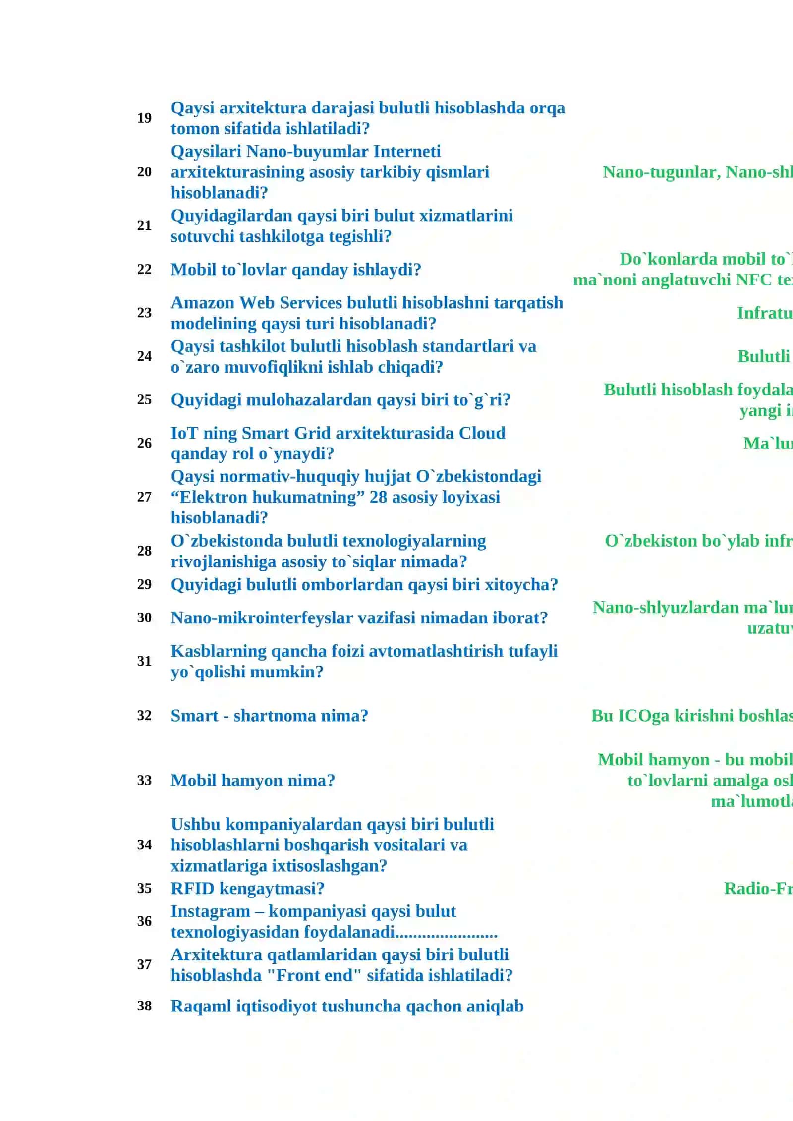 Raqamli iqtisodiyot test 57 ta Savol javob 2