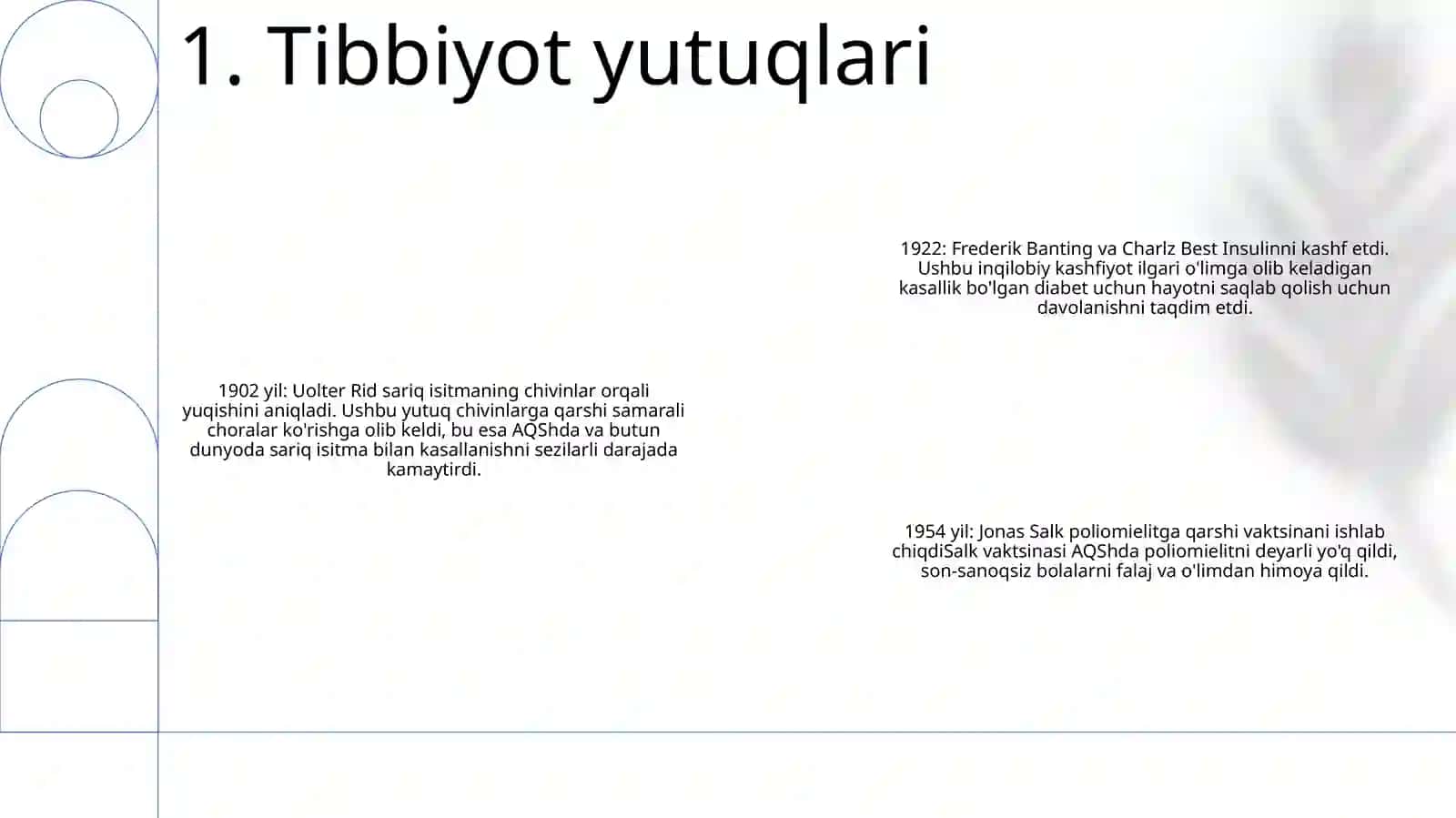 Tibbiyot yutuqlari 2