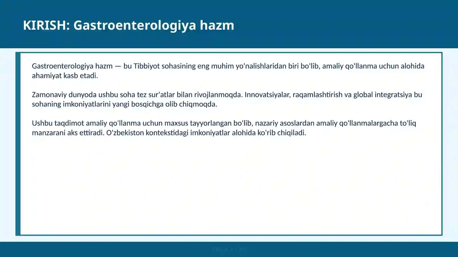 Gastroenterologiya hazm 2