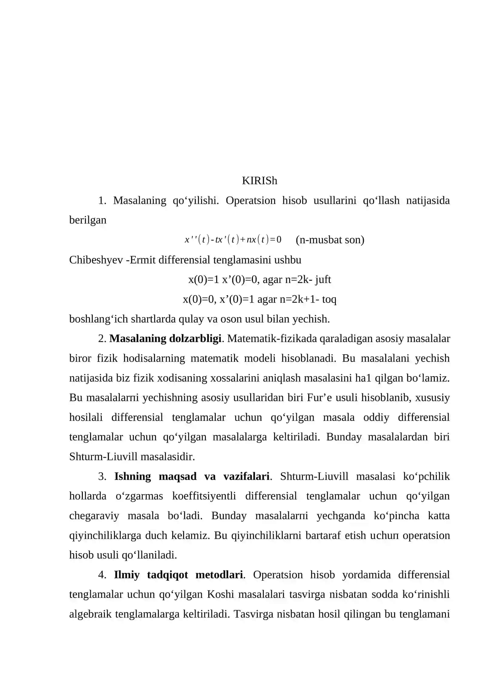 Laplas almashtirishi va uning tadbiqlari 2
