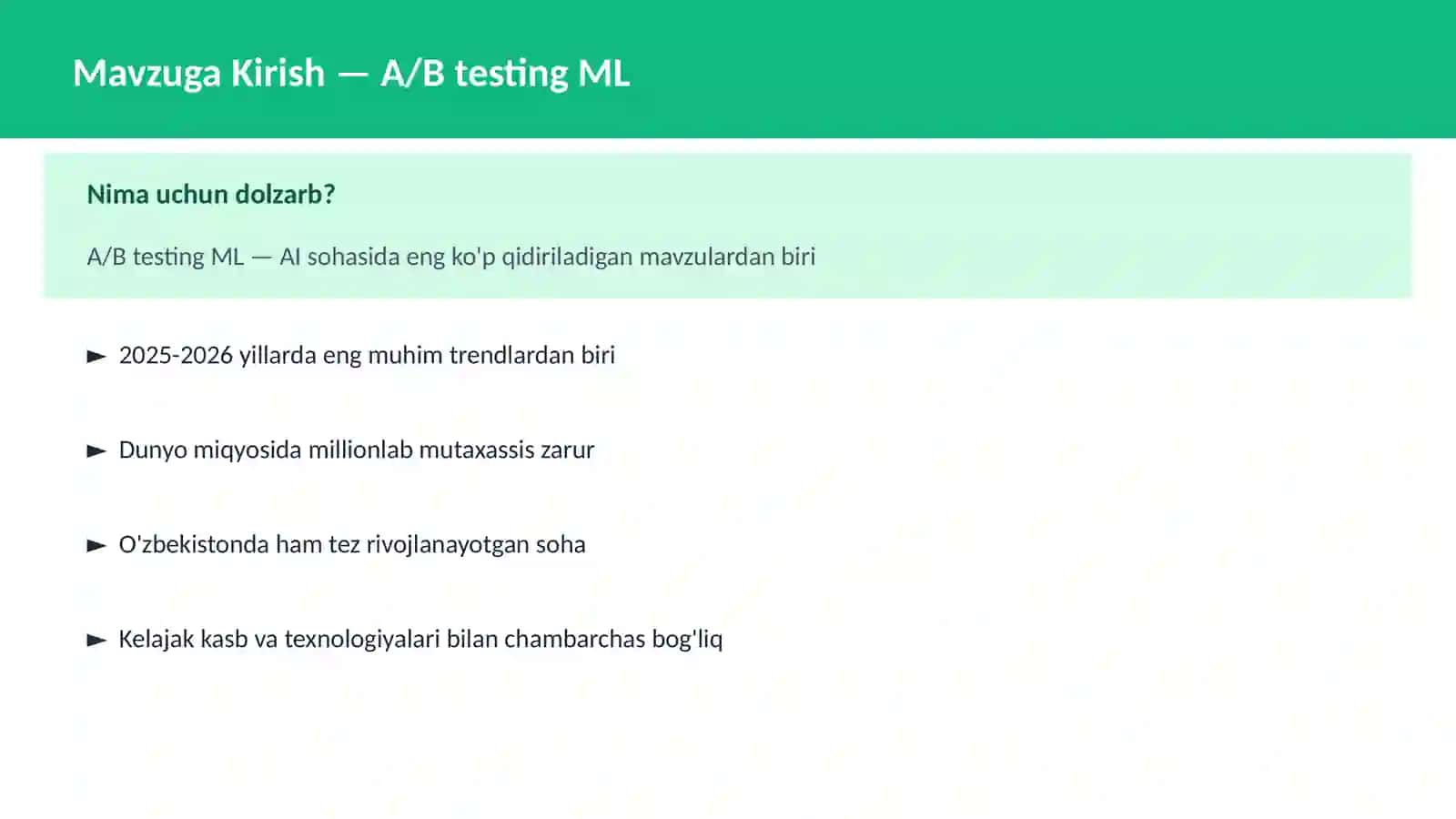 A/B testing ML 2