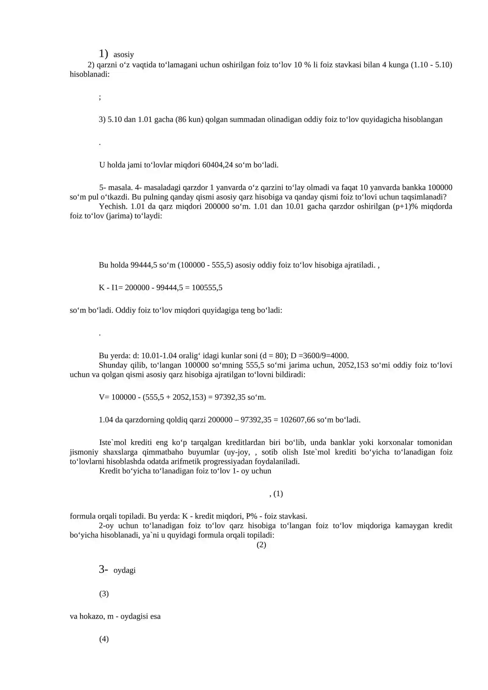 Kridit operatsiyalari 2