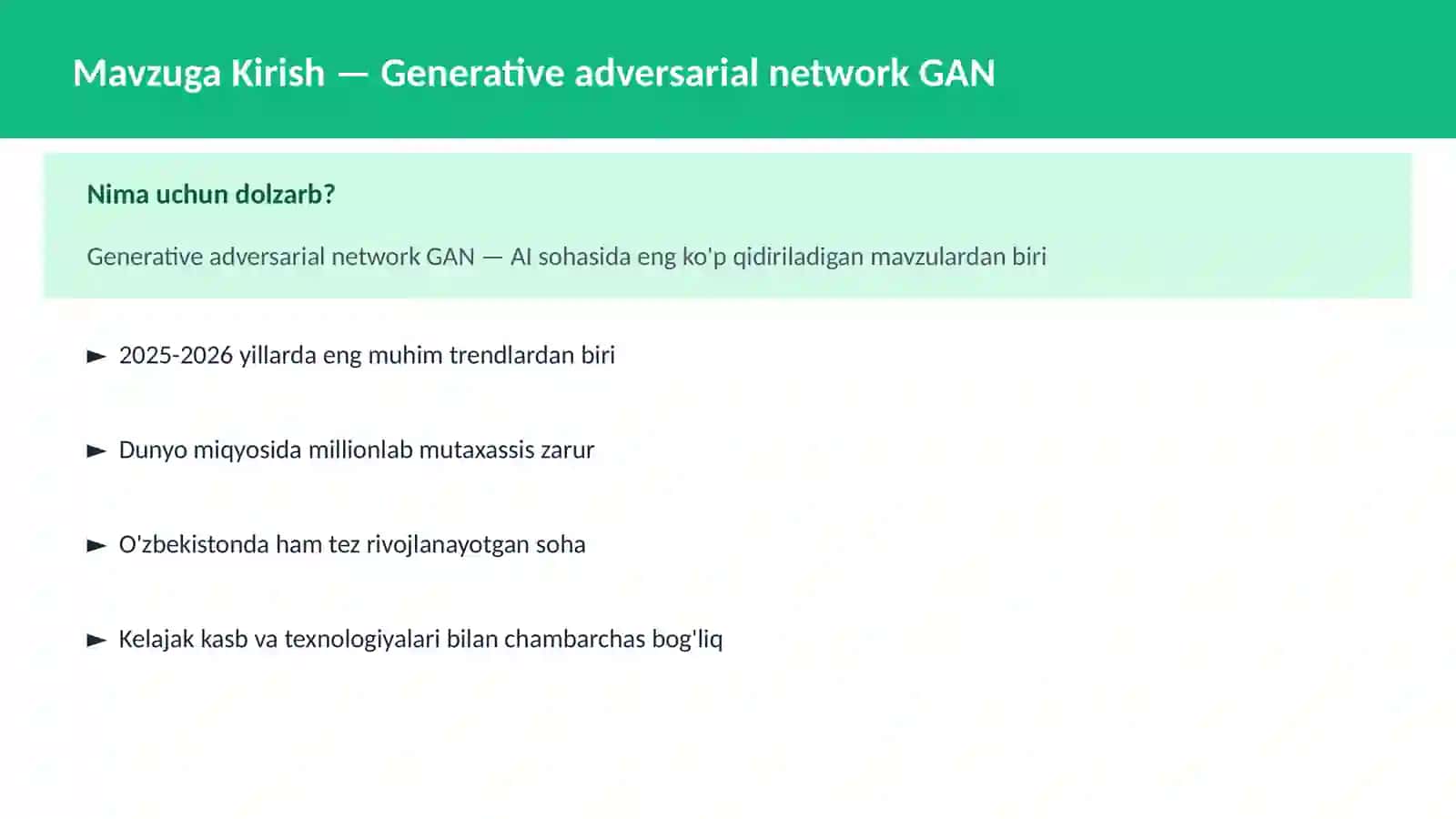 Generative adversarial network GAN 2