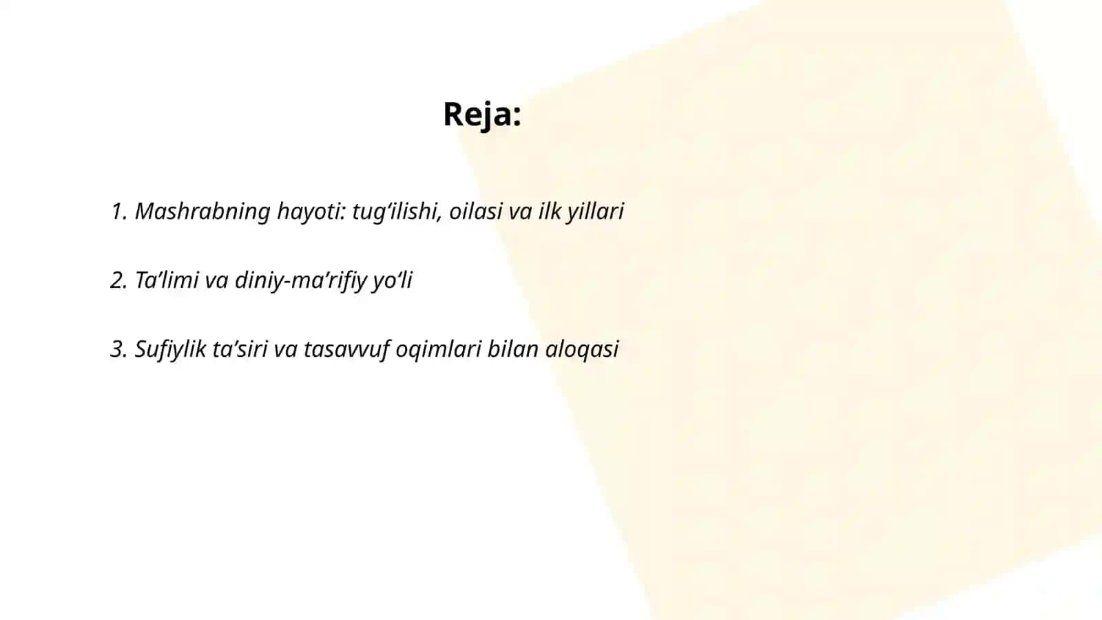 Mashrab hayoti va ijodi 2