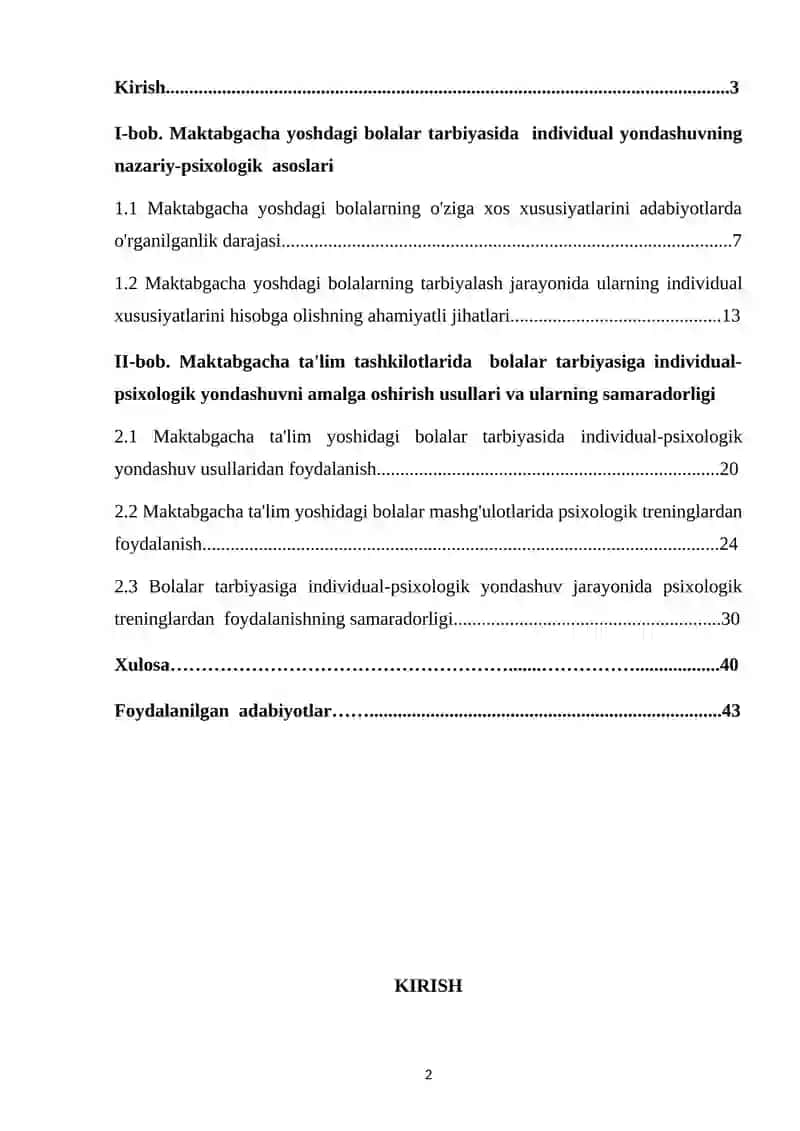 "« TARBIYADA INDIVIDUAL YONDASHISHNING PSIXOLOGIK ASOSLARI »" 2