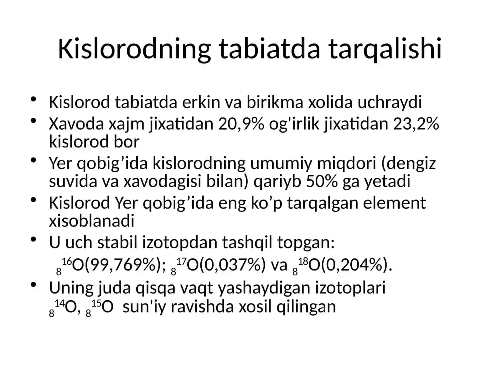 Kislorod va uning birikmalari 2