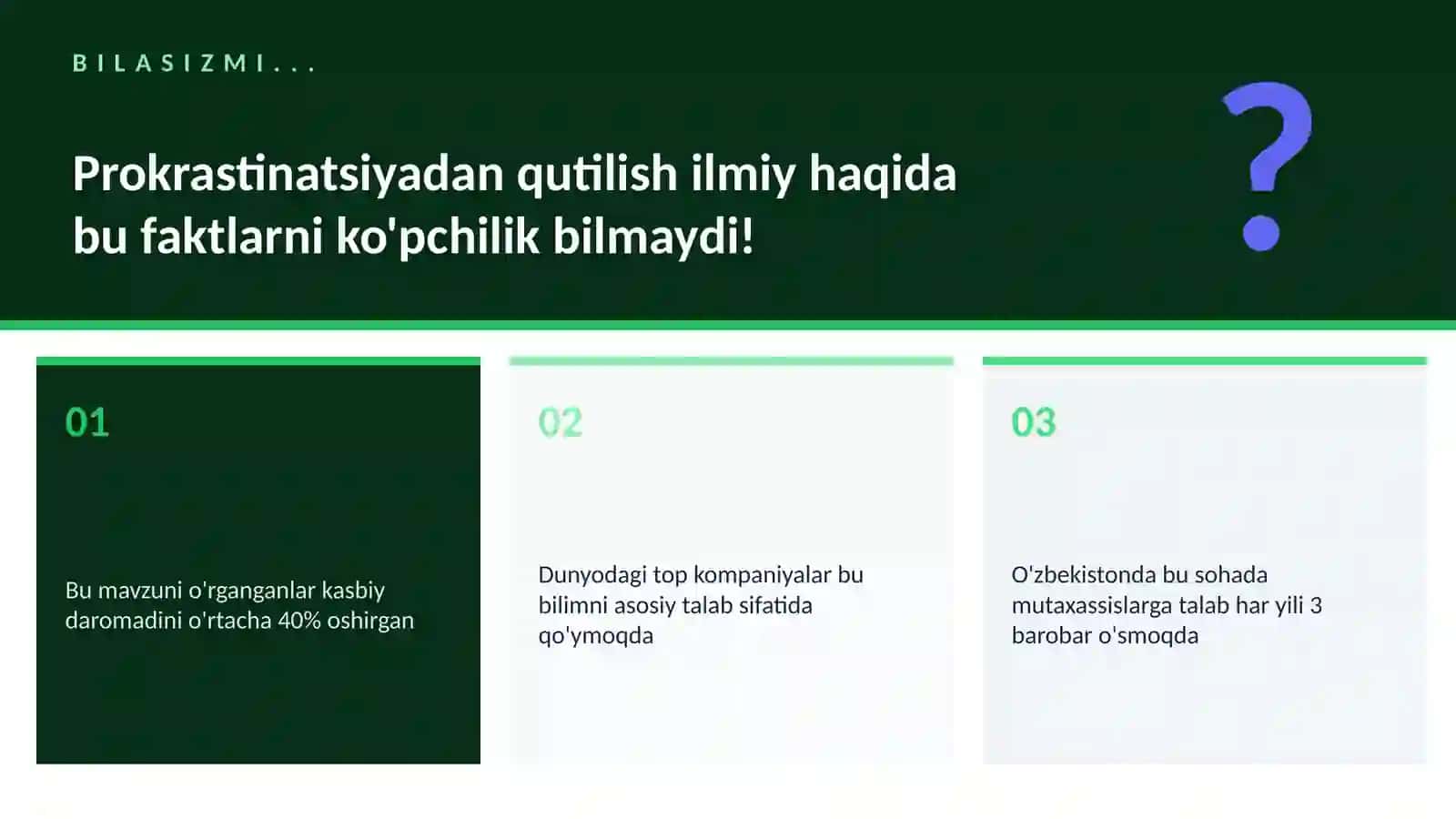 Prokrastinatsiyadan qutilish ilmiy 2
