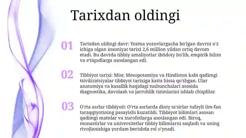 Tibbiyot tarixi 2