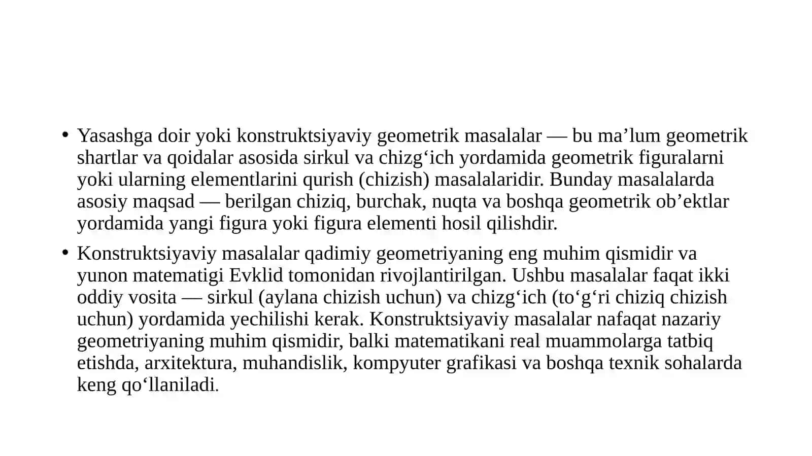 Geometrik masalalar 2