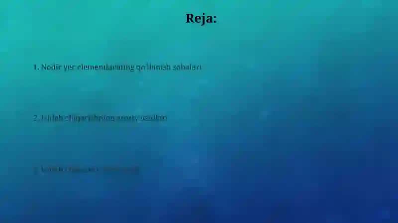 Nodir yer elementlarining qo'llanilish sohalari 2
