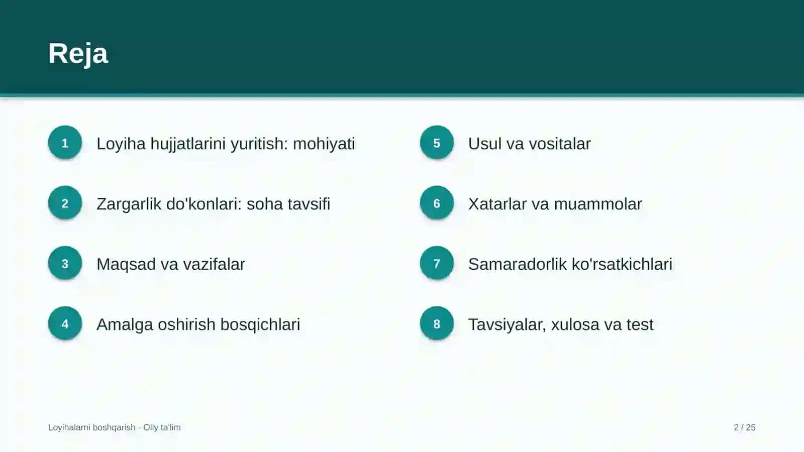 Zargarlik do'konlarida loyiha hujjatlarini yuritish 2