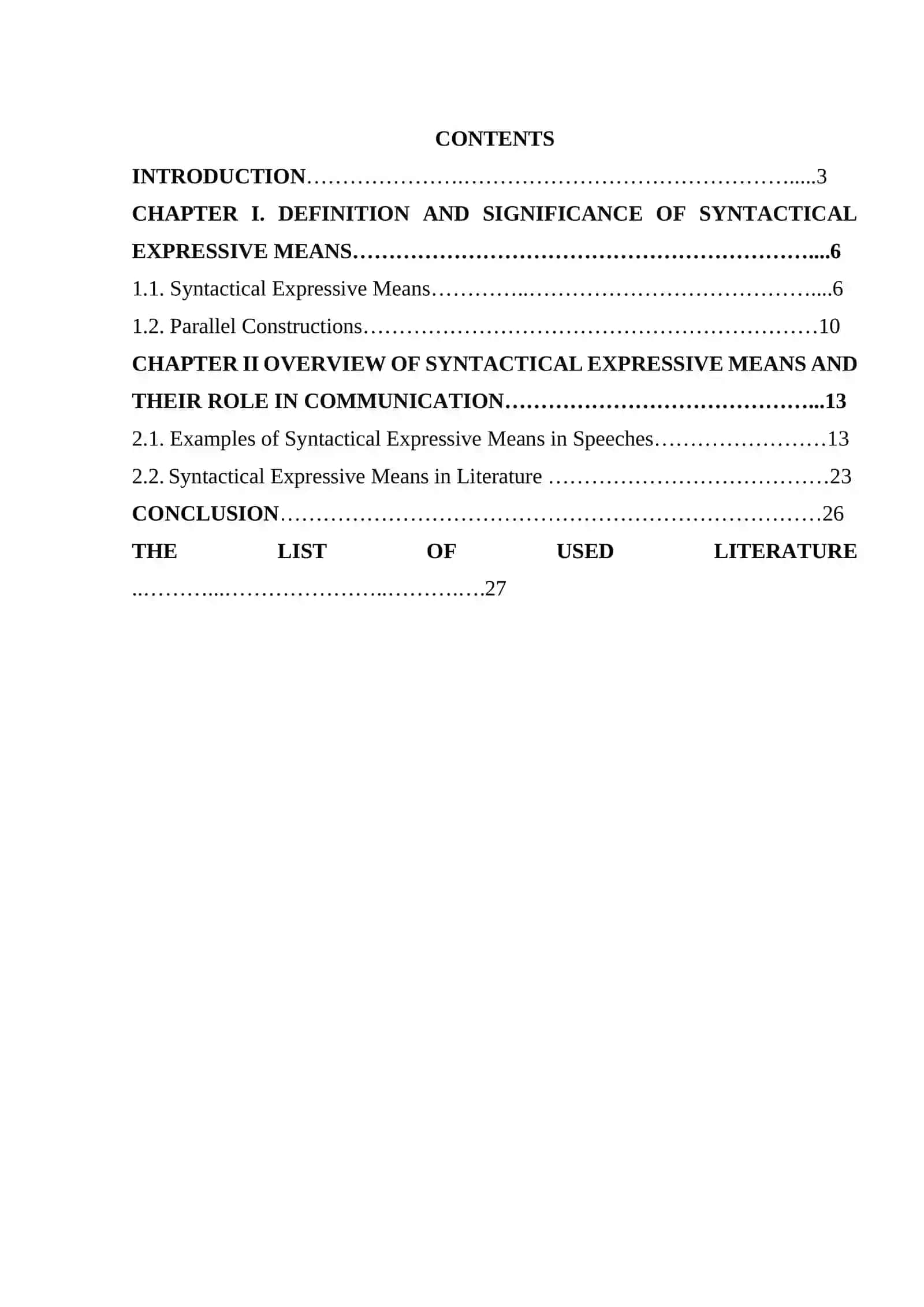 THE PECULIARITIES OF SYNTACTICAL EXPRESSIVE MEANS PARALLEL CONSTRUCTIONS, REPETITIONS 2