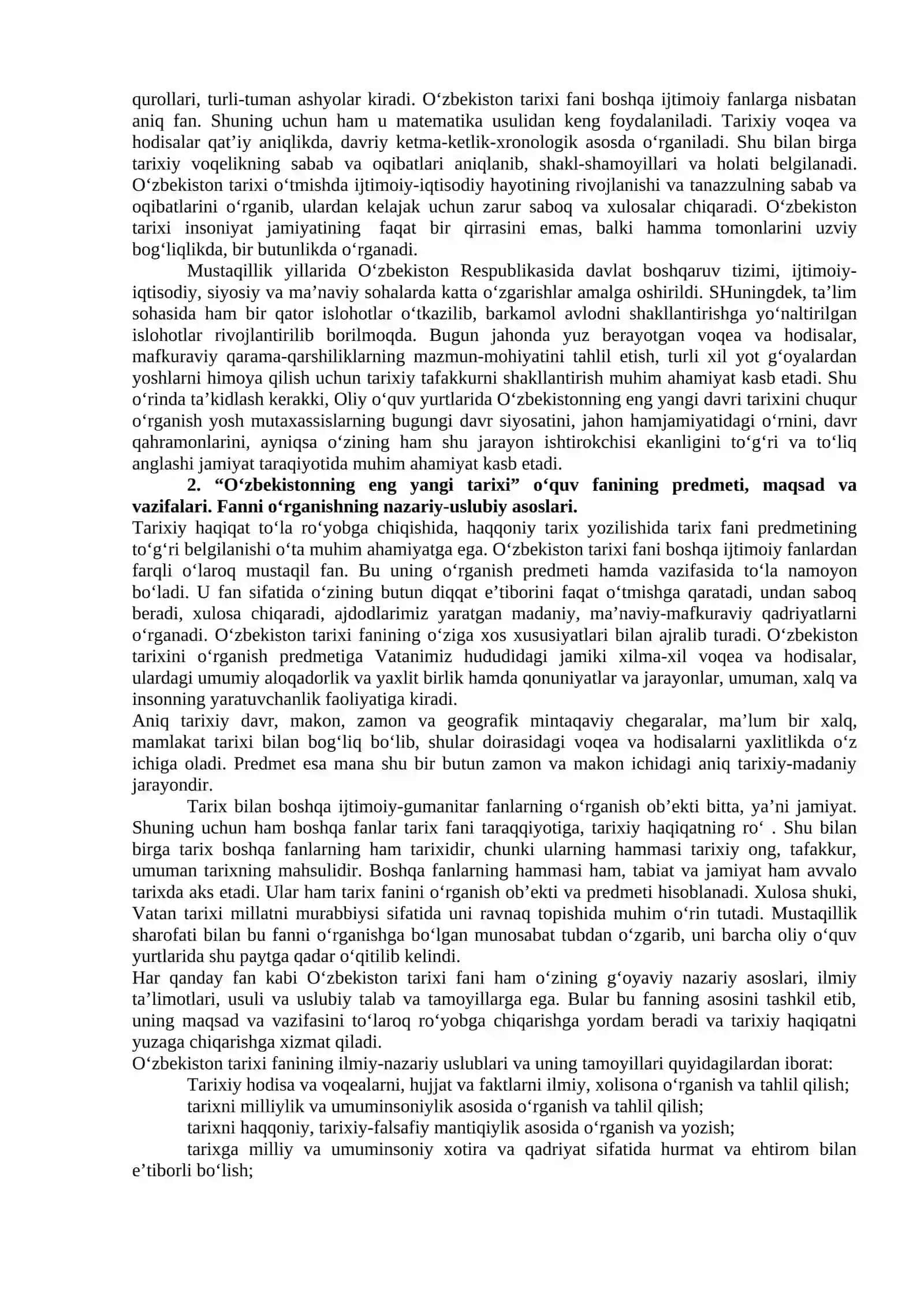 O'zbekistonning eng yangi tarixi 2