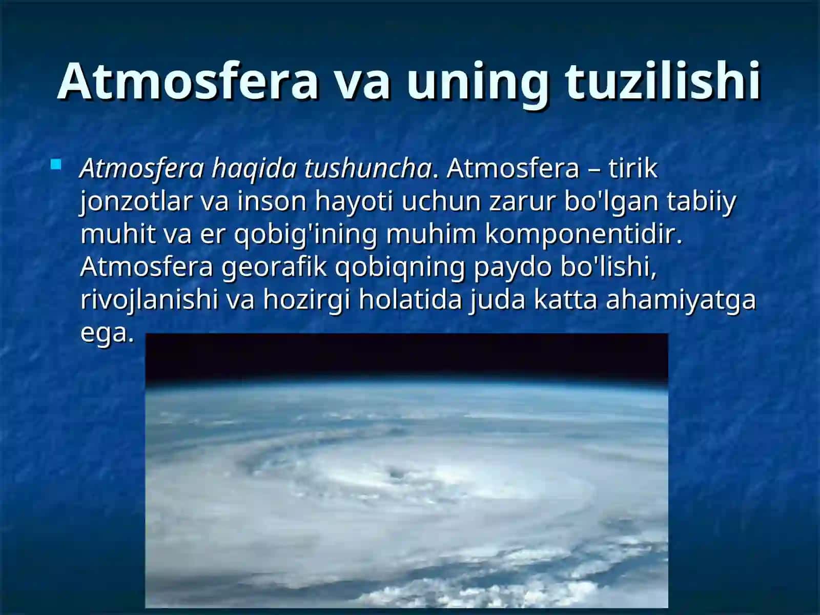 Atmosfera va uning tuzilishi 2