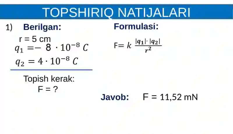 FIZIKA. MASALALAR YECHISH 2