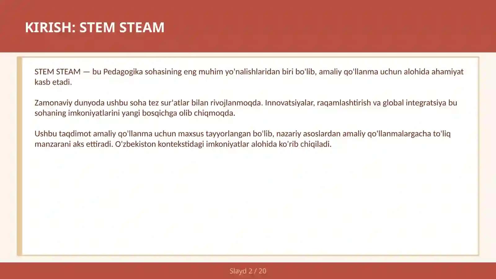 STEM STEAM amaliy qo'llanma 2030 2