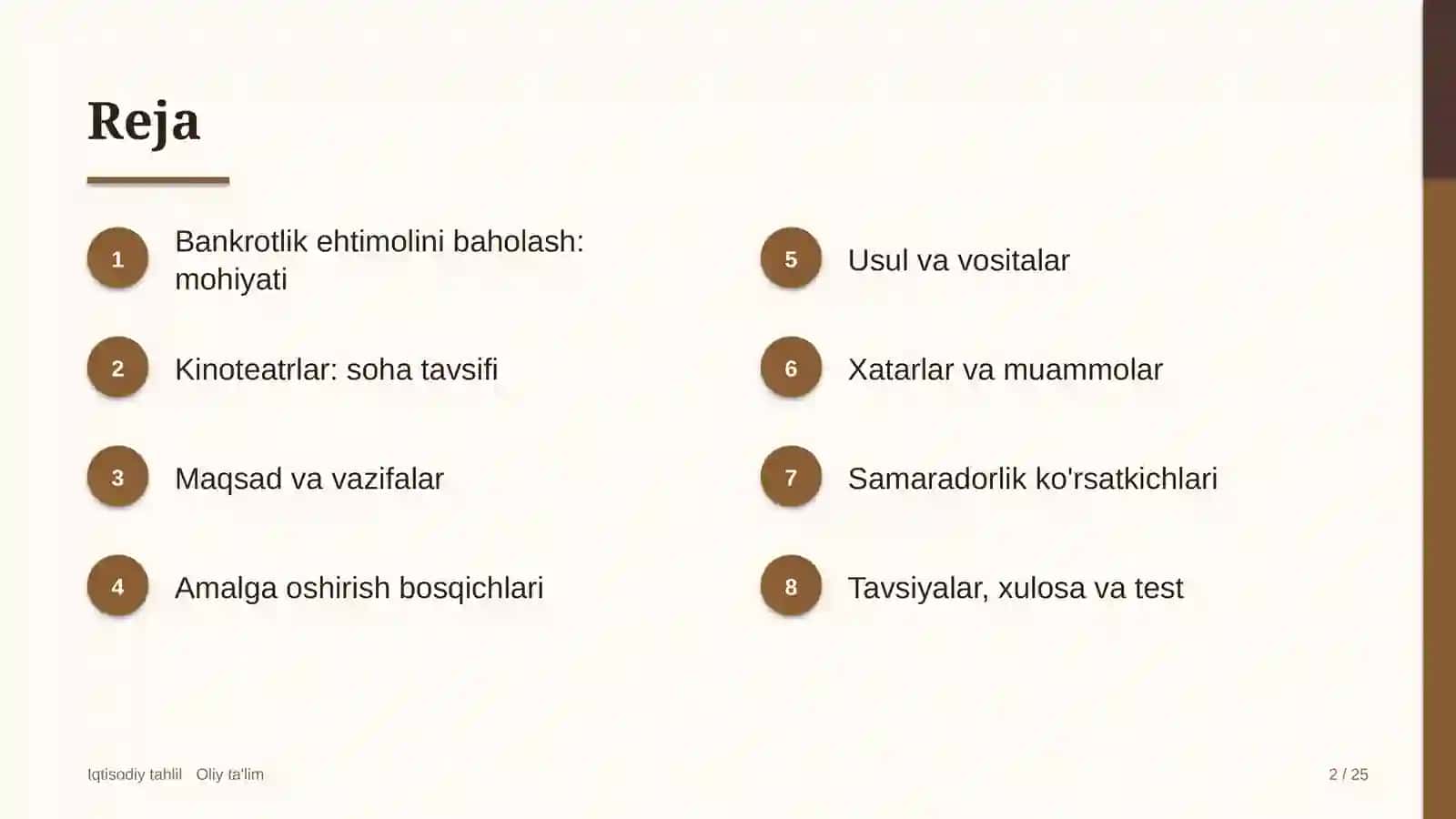 Kinoteatrlarda bankrotlik ehtimolini baholash 2