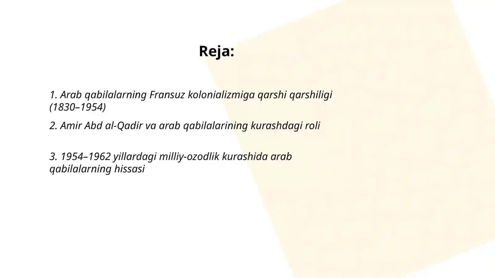 Arab qabilalarning milliy - ozodlik kurashi 2
