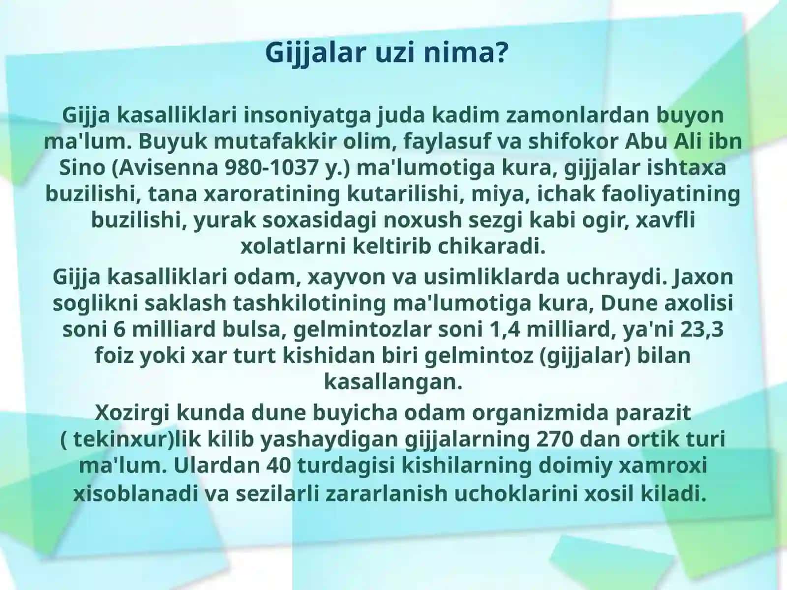 Gijja kasalliklari 2