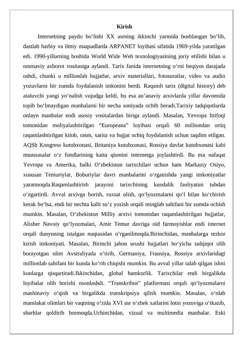 Internet va uning tarixchi uchun imkoniyatlari 2