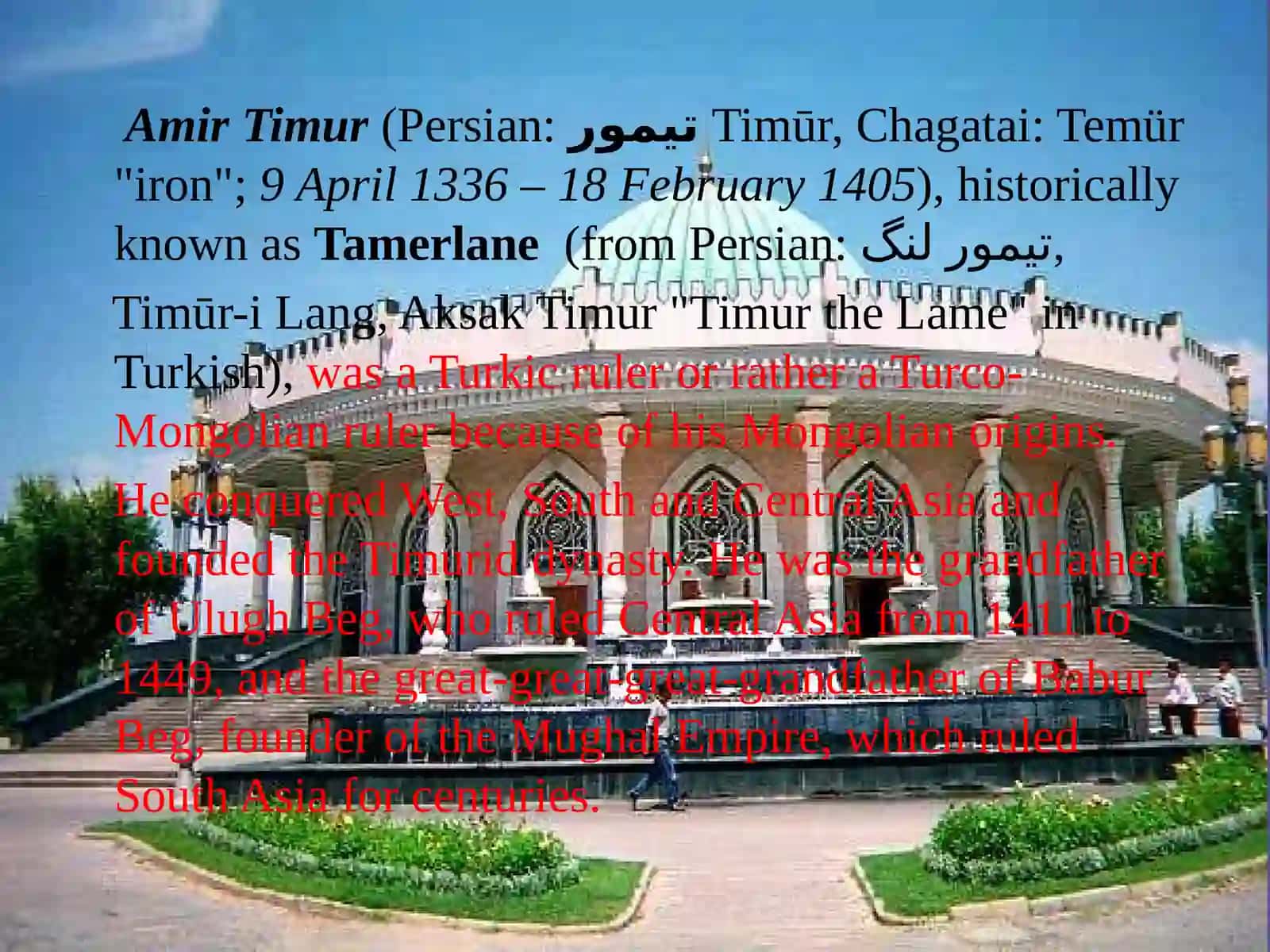 AMIR TIMURTheTimurid’s dynasty 2
