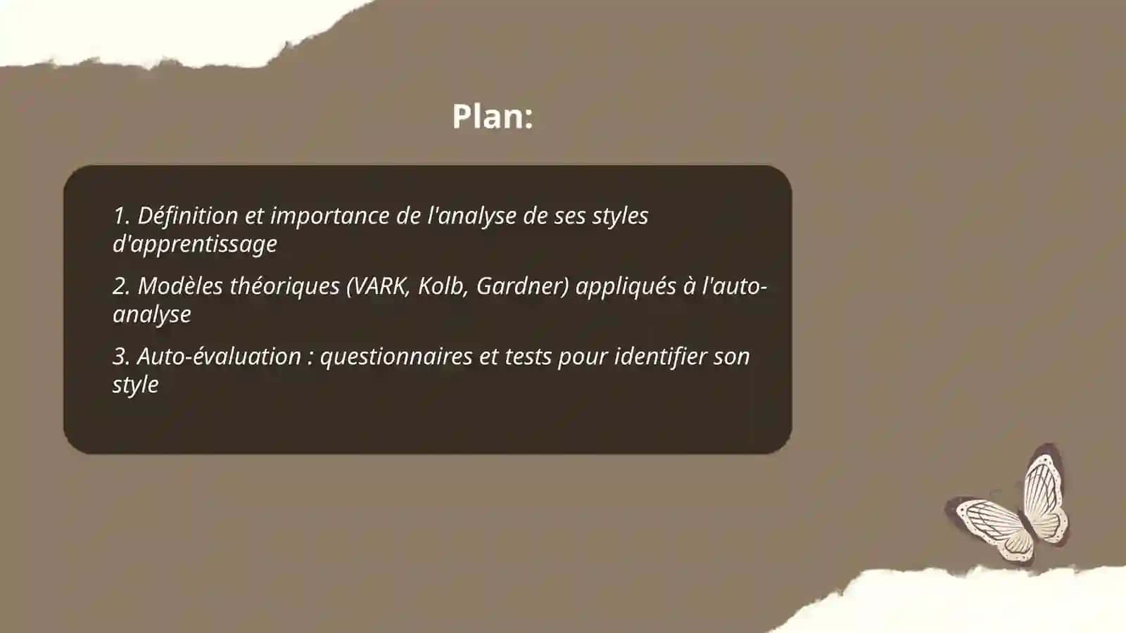 Analyse de ses propres styles d’apprentissage 2
